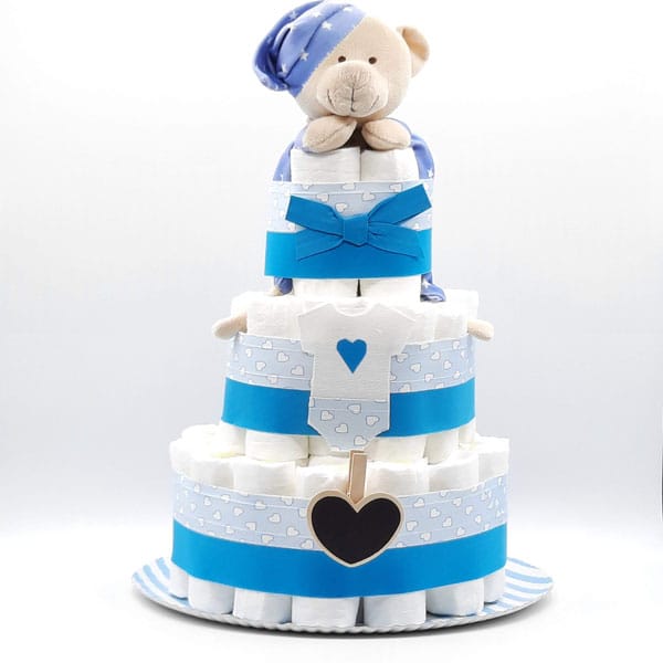 Tarta Pañales bebé Corazones